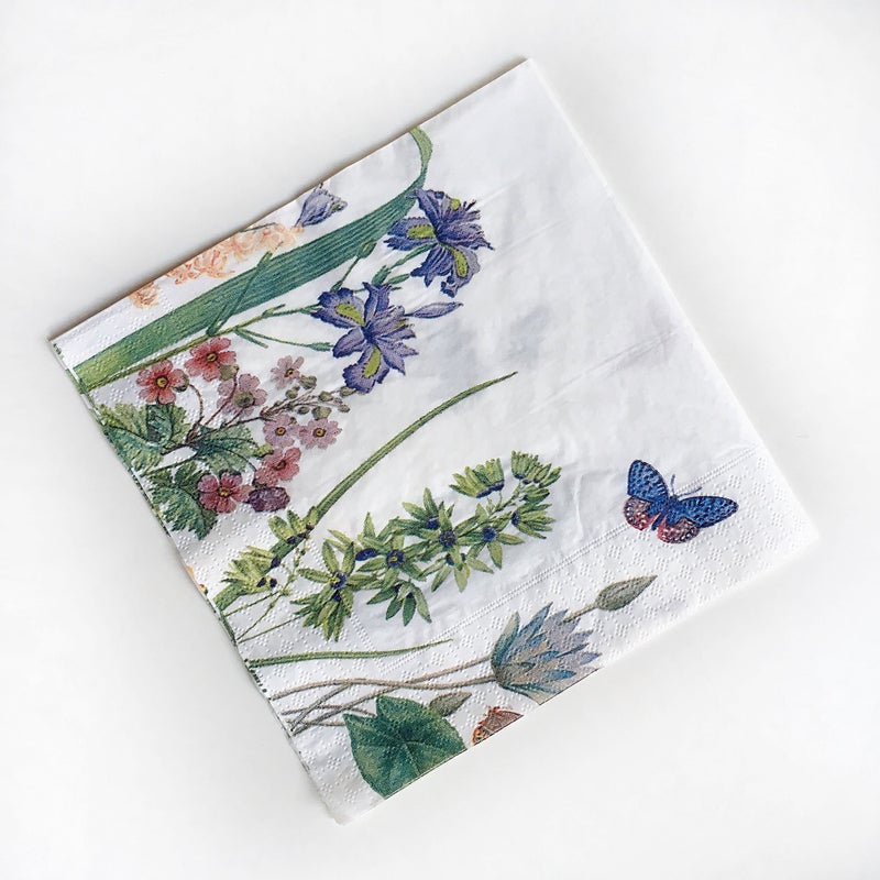 Zelten Colored Paper Napkins, 20 Count Shabby Chic Napkins for Wedding, Dinner Tea Party Shower (Iris & Butterfly) - Image 4